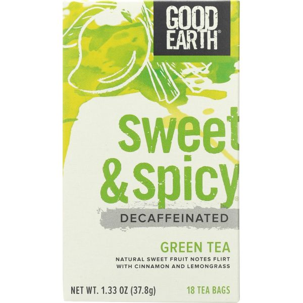 GOOD EARTH: Tea Green Dcf Swt & Spcy, 18 bg