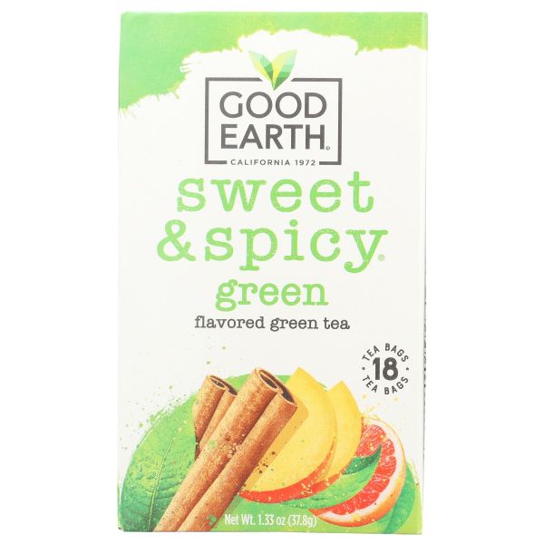 GOOD EARTH: Tea Green Sweet & Spicy, 18 bg