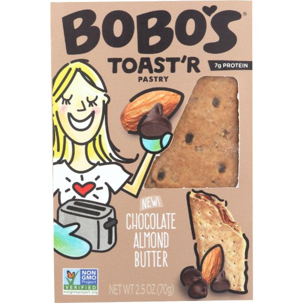 BOBOS OAT BARS: Toaster Pstry Choc Almnd, 2.5 oz