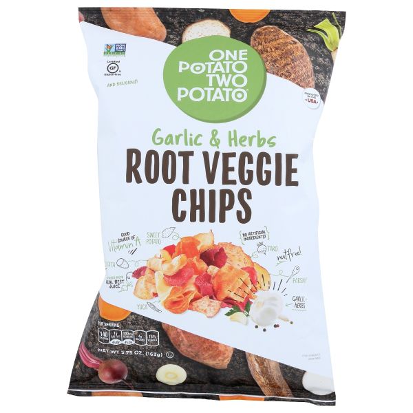 ONE POTATO TWO POTATO: Chip Root Veg Grlc Herb, 5.75 oz