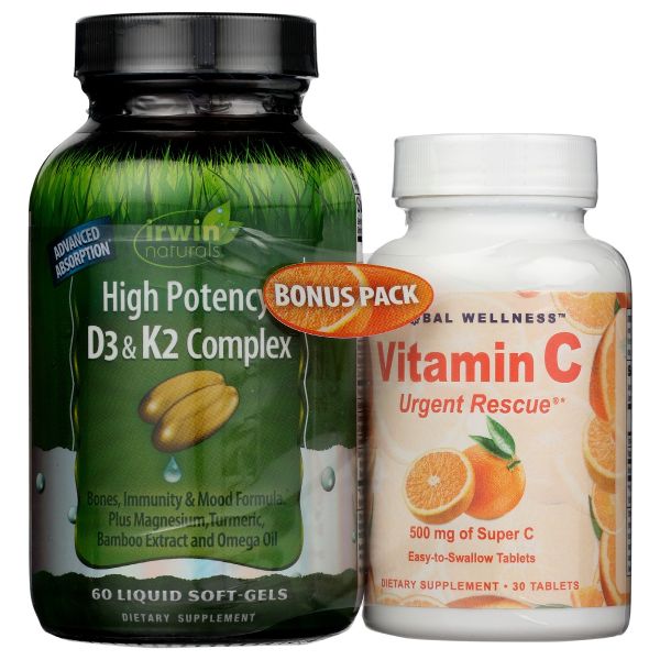 IRWIN NATURALS: Vitamin C D3 K2 Combo, 60 sg