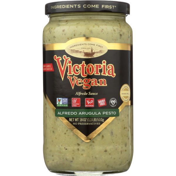 VICTORIA: Sauce Vegan Alfredo Angula Pesto, 18 oz