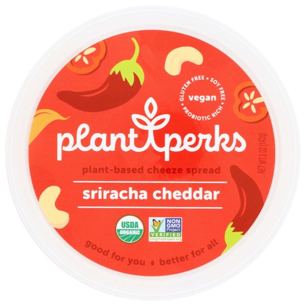 PLANT PERKS: Cheeze Spread Srirach Chd, 5 oz