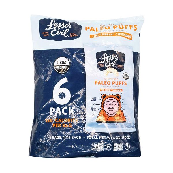LESSER EVIL: Paleo Puffs No Cheese Cheesiness, 6 ea