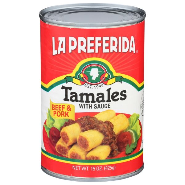 LA PREFERIDA: Beef Pork Tamales, 15 oz