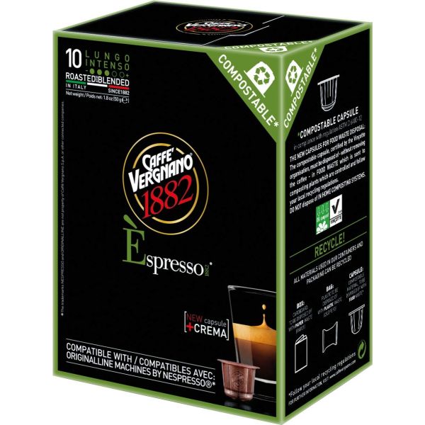 CAFE VERGNANO: Espresso Lungo Capsule, 4.94 oz