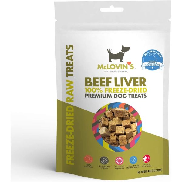 MCLOVINS PET FOOD: Beef Liver Freeze Dried Dog Treats, 4 oz