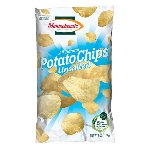 MANISCHEWITZ: Potato Chips Unsalted, 6 oz