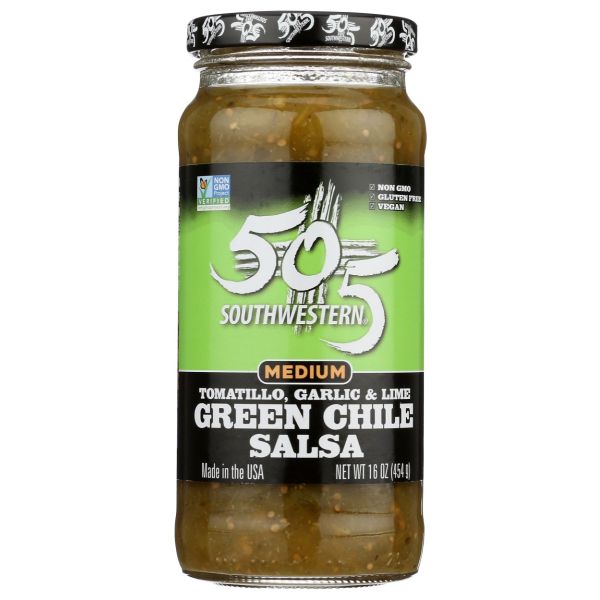 505 SOUTHWESTERN: Hatch Valley Green Chile Salsa With Tomatillos Garlic Lime, 16 oz