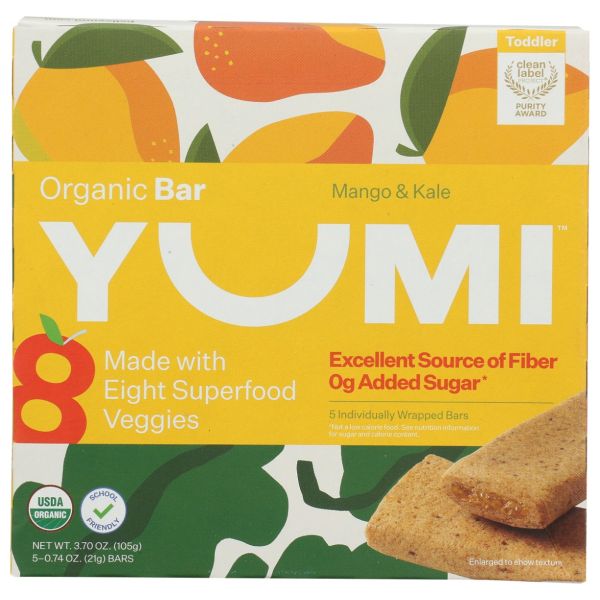 YUMI: Mango and Kale Organic Bar, 3.7 oz