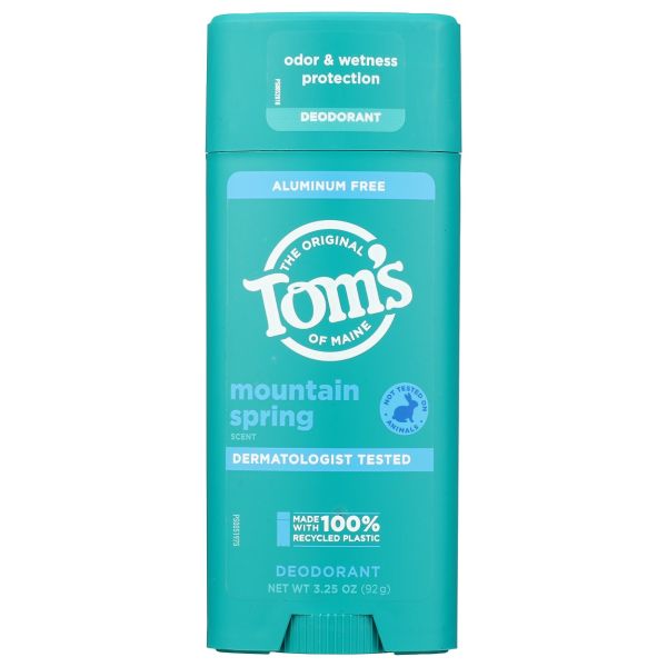 TOMS OF MAINE: Mountain Spring Deodorant Stick, 3.25 oz