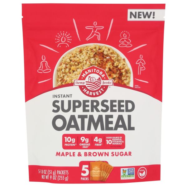 MANITOBA HARVEST: Superseed Oatmeal Maple and Brown Sugar, 9 oz