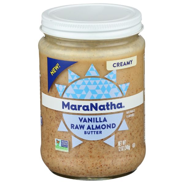 MARANATHA: Vanilla Raw Almond Butter, 12 oz