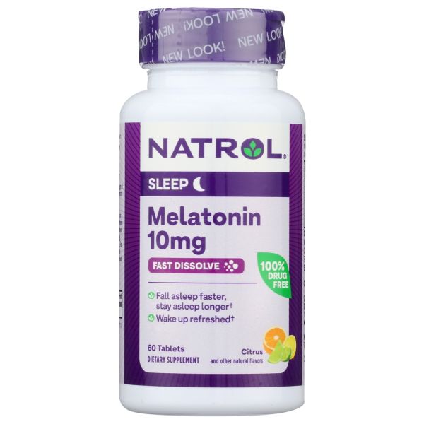 NATROL: Fast Dissolve Melatonin 10mg Citrus Flavor, 60 tb