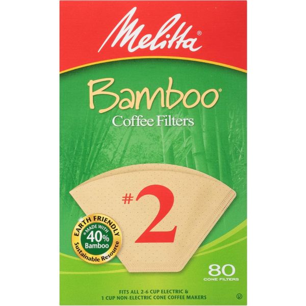MELITTA: Bamboo Coffee Filter  No 2, 80 ct