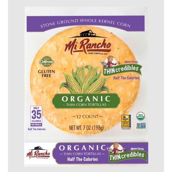 MI RANCHO: Organic Corn Thincredibles Tortilla, 7 oz