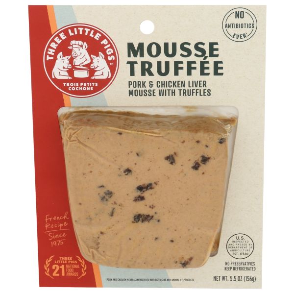 LES TRIOS PETITS: Pork Chicken Liver Mousse Truffee, 5.5 oz