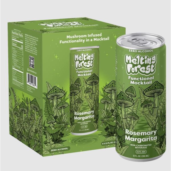 MELTING FOREST: Rosemary Margarita Non Alcoholic Mocktail 4 Count, 48 fo