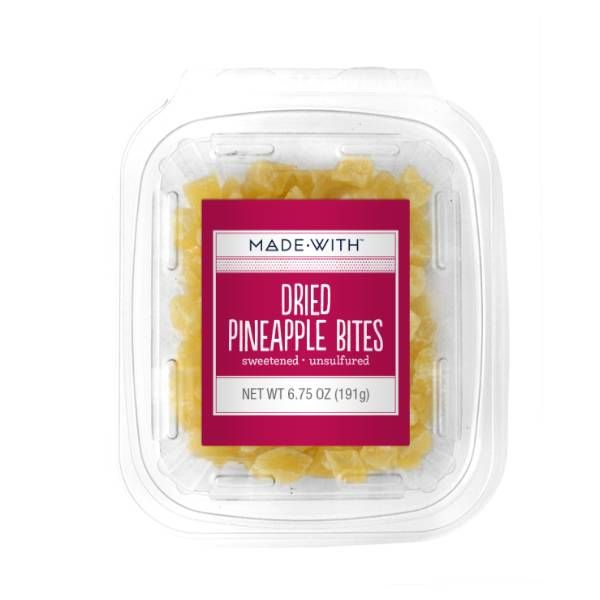 MADE WITH: Dried Pineapple Bites Tub, 6.75 oz