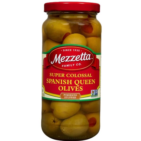 MEZZETTA: Super Colossal Pimiento Stuffed Spanish Queen Olives, 10 oz
