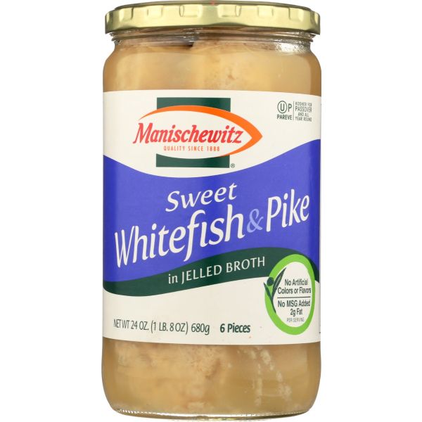 MANISCHEWITZ: Sweet Whitefish and Pike in Jelled Broth, 24 oz