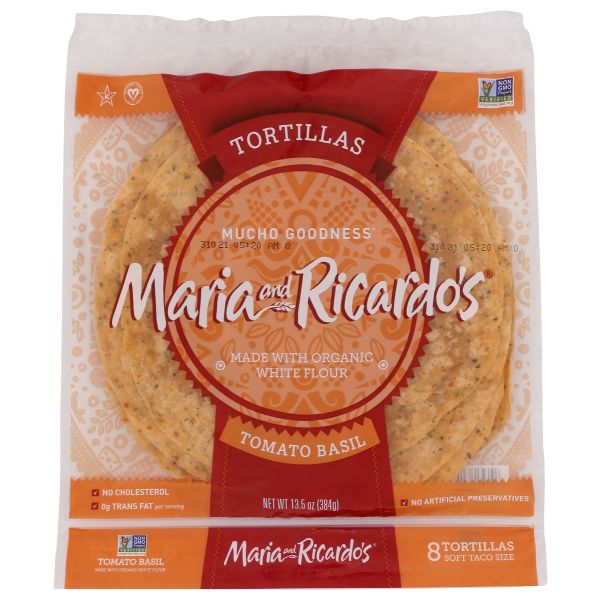 MARIA & RICARDOS: Tomato Basil Tortillas, 13.5 oz