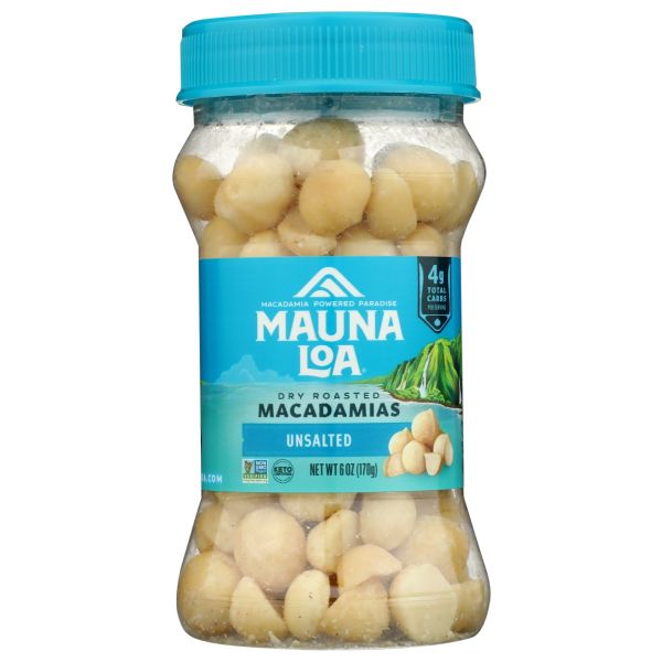 MAUNA LOA: Dry Roasted Macadamias Unsalted, 6 oz