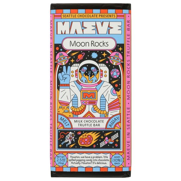 MAEVE: Moon Rocks Milk Chocolate Truffle Bar, 2.5 oz