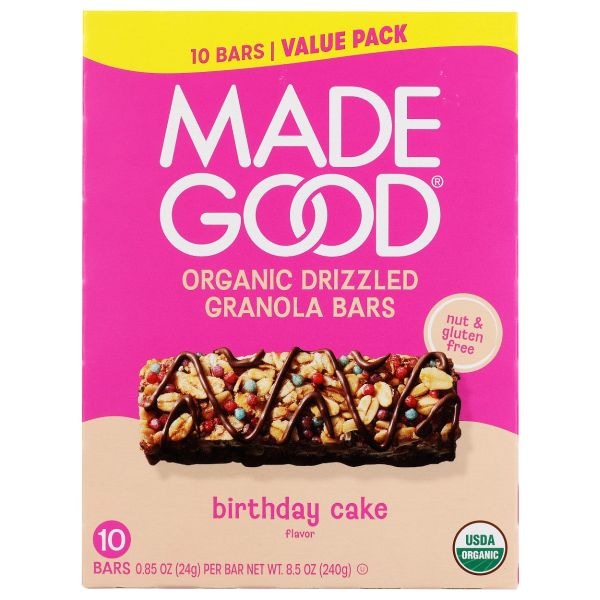 MADEGOOD: Birthday Cake Drizzled Granola Bars, 8.5 oz