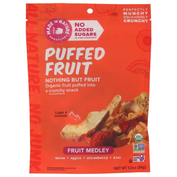 MADE IN NATURE: Puffed Fruit Medley Organic, 1.2 oz