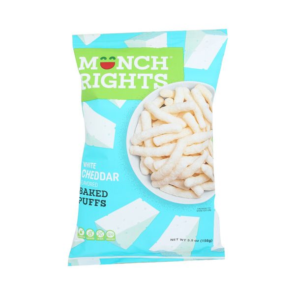 MUNCH RIGHTS: White Cheddar Baked Puffs, 5.5 oz