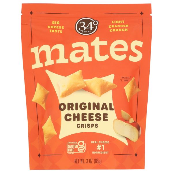 34 DEGREES: Original Mates Cheese Crisps, 3 oz