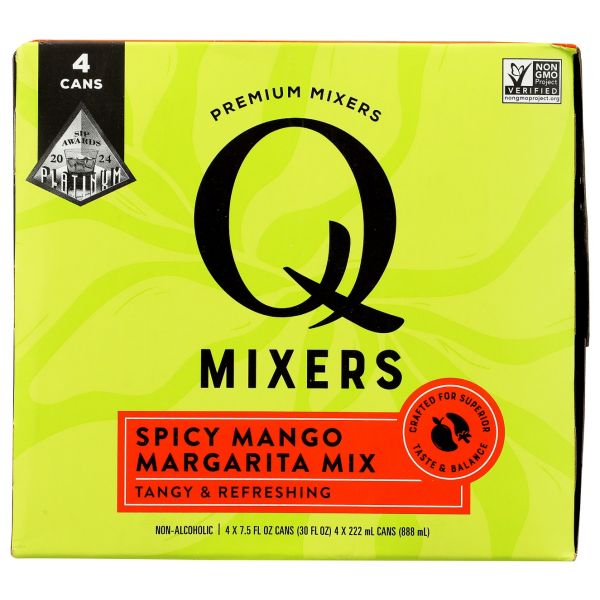Q MIXERS: Spicy Mango Margarita Mix 4 Count, 30 fo