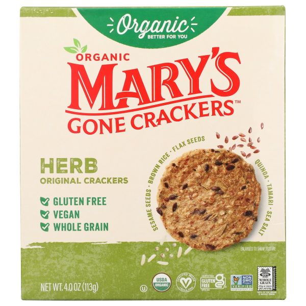 MARYS GONE CRACKERS: Original Herb Crackers, 4 oz