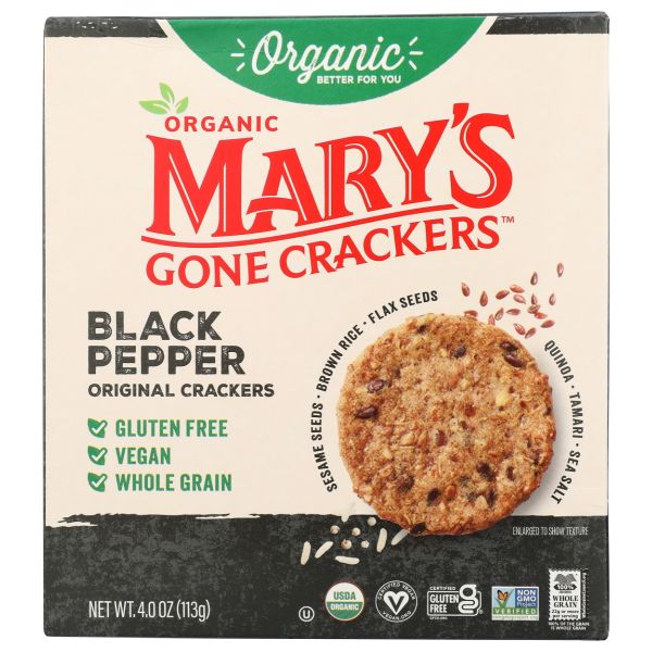 MARYS GONE CRACKERS: Original Black Pepper Crackers, 4 oz
