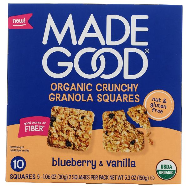 MADEGOOD: Blueberry Vanilla Granola Squares 5 Count, 5.3 oz