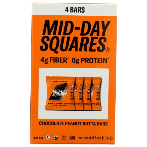 MID DAY SQUARES: Peanut Butta Square 4 Count, 4.66 oz