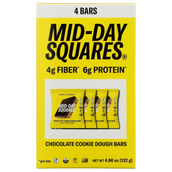 MID DAY SQUARES: Chocolate Cookie Dough Bar 4 Count, 4.66 oz