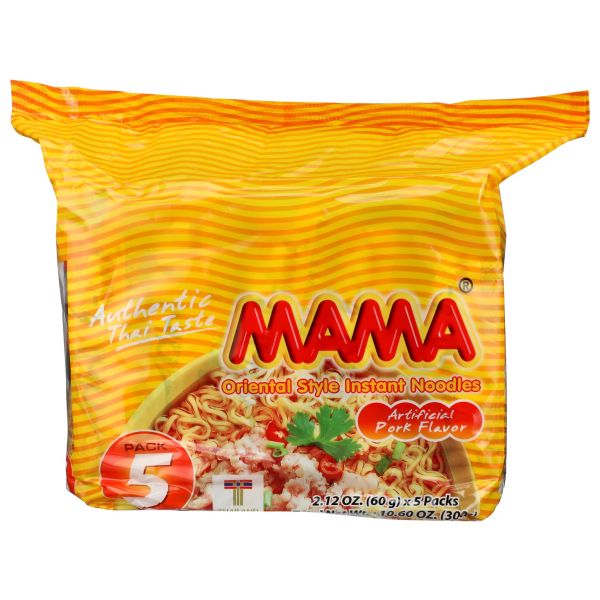 MAMA: Oriental Style Instant Pork Noodles 5 Count, 10.58 oz