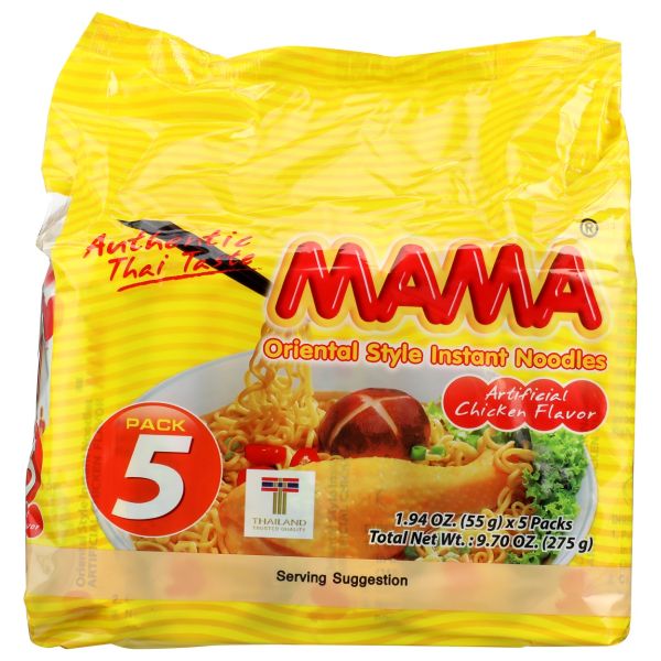 MAMA: Oriental Style Instant Chicken Noodles 5 Count, 9.7 oz