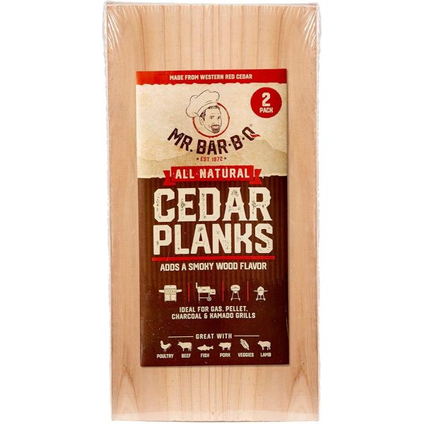 MR BAR B Q: All Natural Cedar Grilling Planks 2 Count, 1 ea