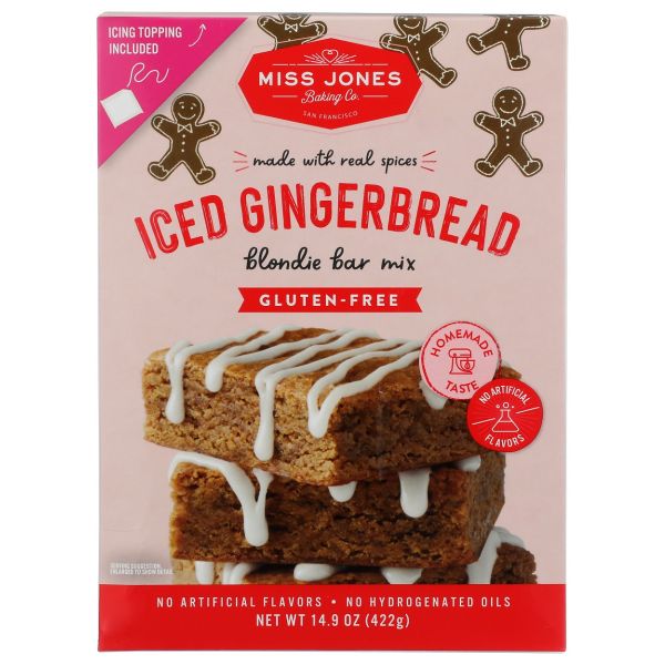 MISS JONES BAKING CO: Gluten Free Iced Gingerbread Blondie Bar Mix, 14.9 oz