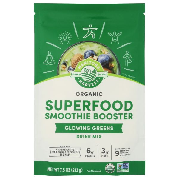 MANITOBA HARVEST: Superfood Smoothie Booster Glowing Greens, 7.5 oz