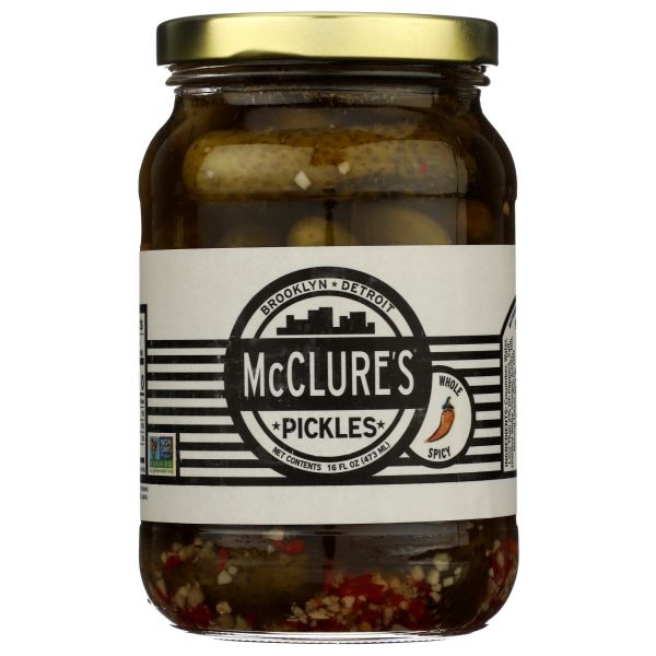 MCCLURES: Spicy Whole Dill Pickles, 16 oz