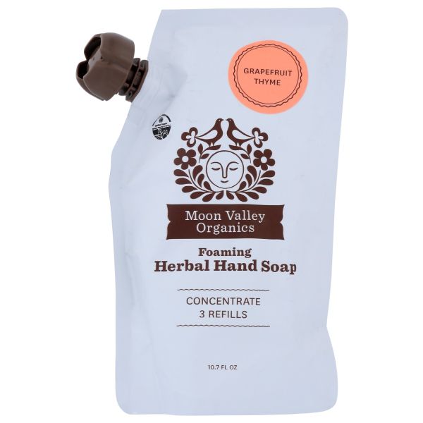 MOON VALLEY ORGANICS: Grapefruit Thyme Foaming Herbal Hand Soap Refill, 10.7 fo