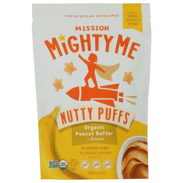 MISSION MIGHTY ME: Organic Banana Peanut Butter Puffs, 1.5 oz
