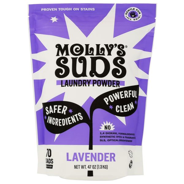 MOLLY SUDS: Lavender Laundry Detergent Powder 70 Loads, 47 oz