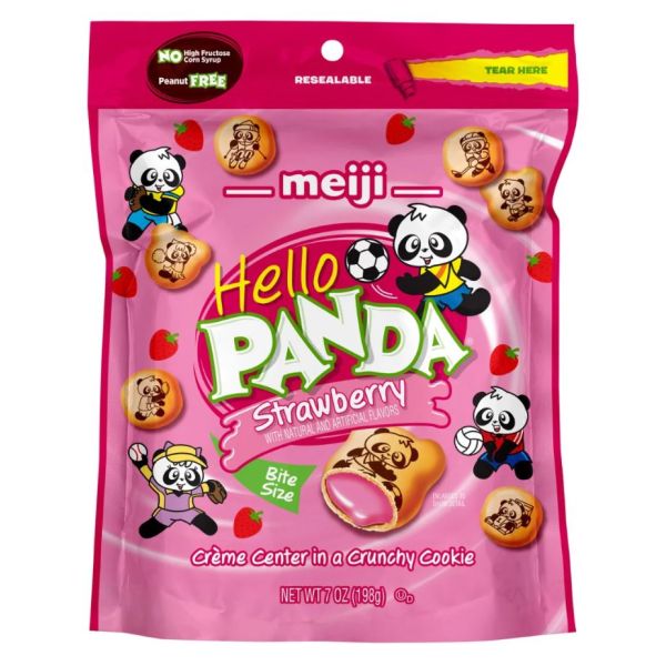 MEIJI: Hello Panda Strawberry Cookies, 7 oz
