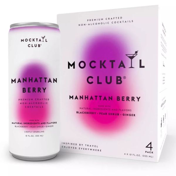 MOCKTAIL CLUB: Manhattan Berry Non Alcoholic Cocktails 4 Count, 48 fo