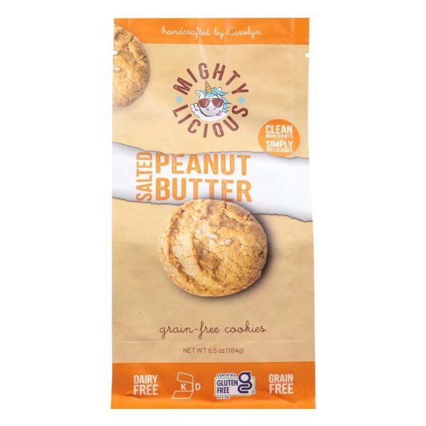 MIGHTYLICIOUS: Salted Peanut Butter Cookies, 6.5 oz